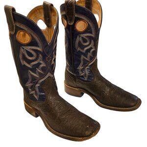 Boulet Cowboy Boots Womens 7 C Brown Purple Leather Western AS IS READ